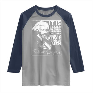 Frederick Douglass Quote Raglan Shirt Black History Month TS14 Sport Gray Navy Print Your Wear