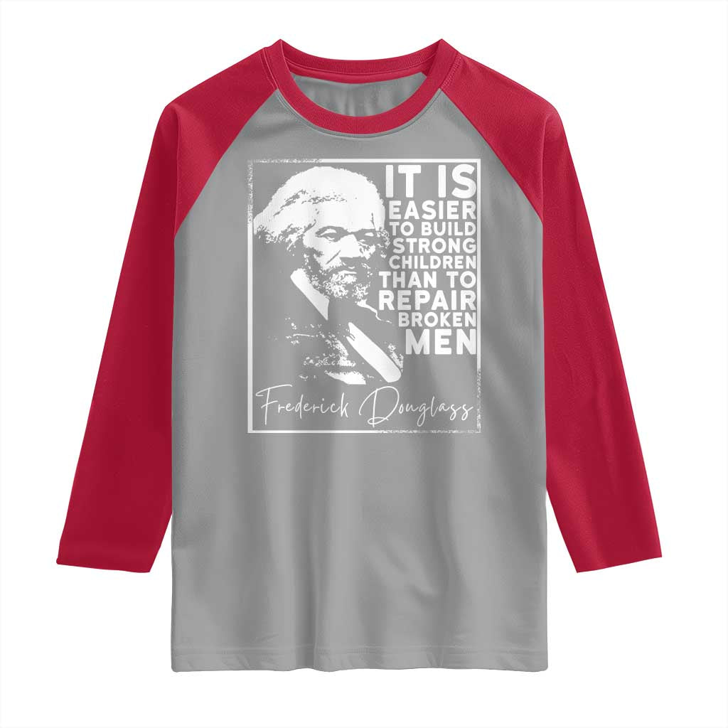 Frederick Douglass Quote Raglan Shirt Black History Month TS14 Sport Gray Red Print Your Wear