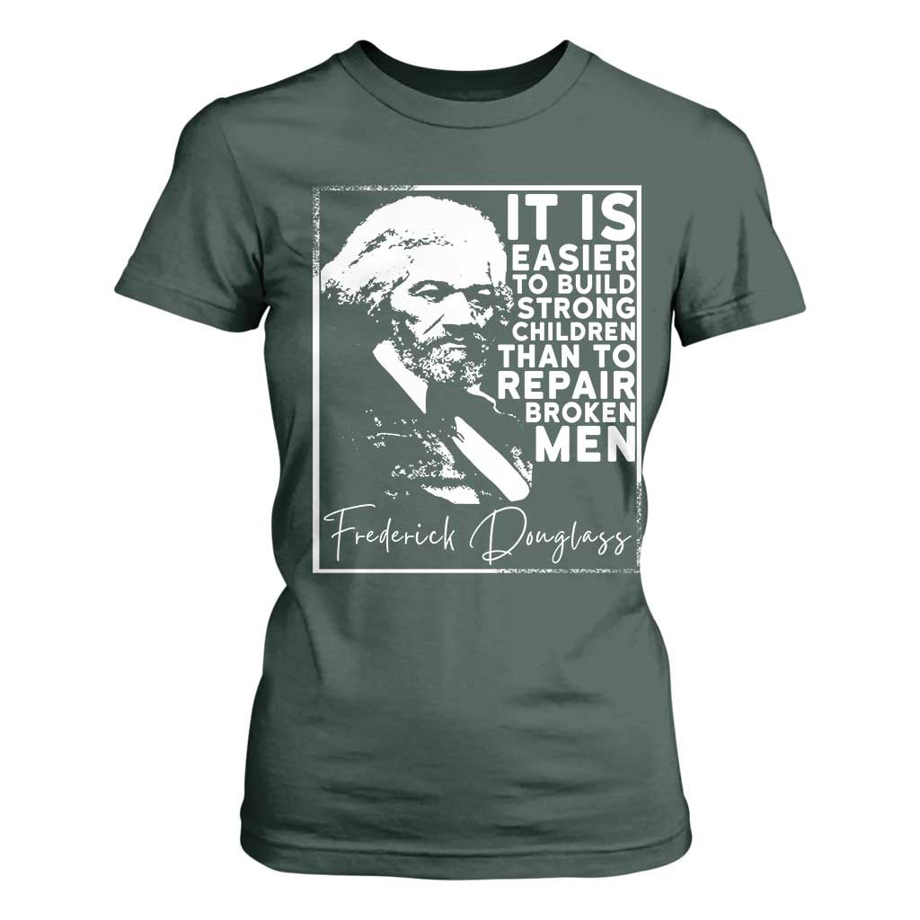 Frederick Douglass Quote T Shirt For Women Black History Month TS14 Dark Forest Green Print Your Wear
