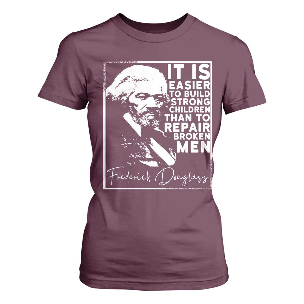 Frederick Douglass Quote T Shirt For Women Black History Month TS14 Maroon Print Your Wear