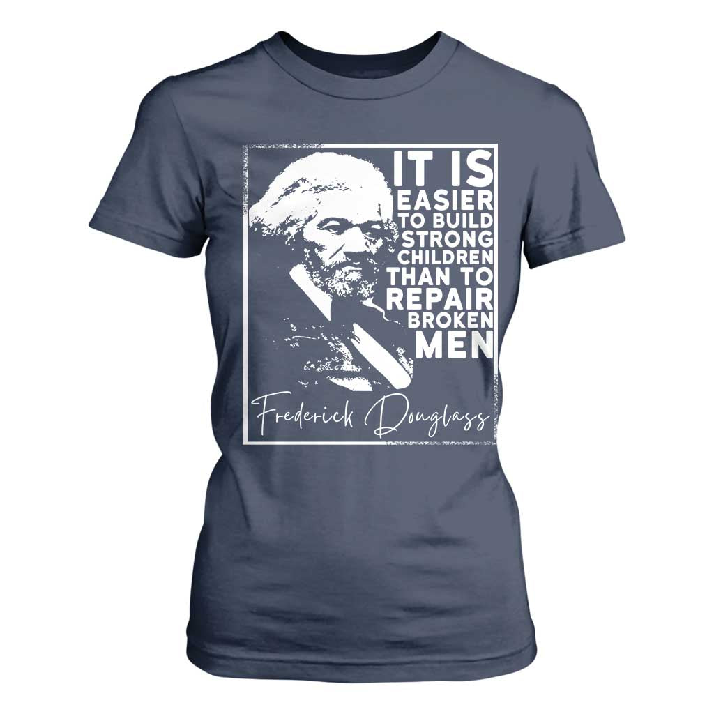 Frederick Douglass Quote T Shirt For Women Black History Month TS14 Navy Print Your Wear