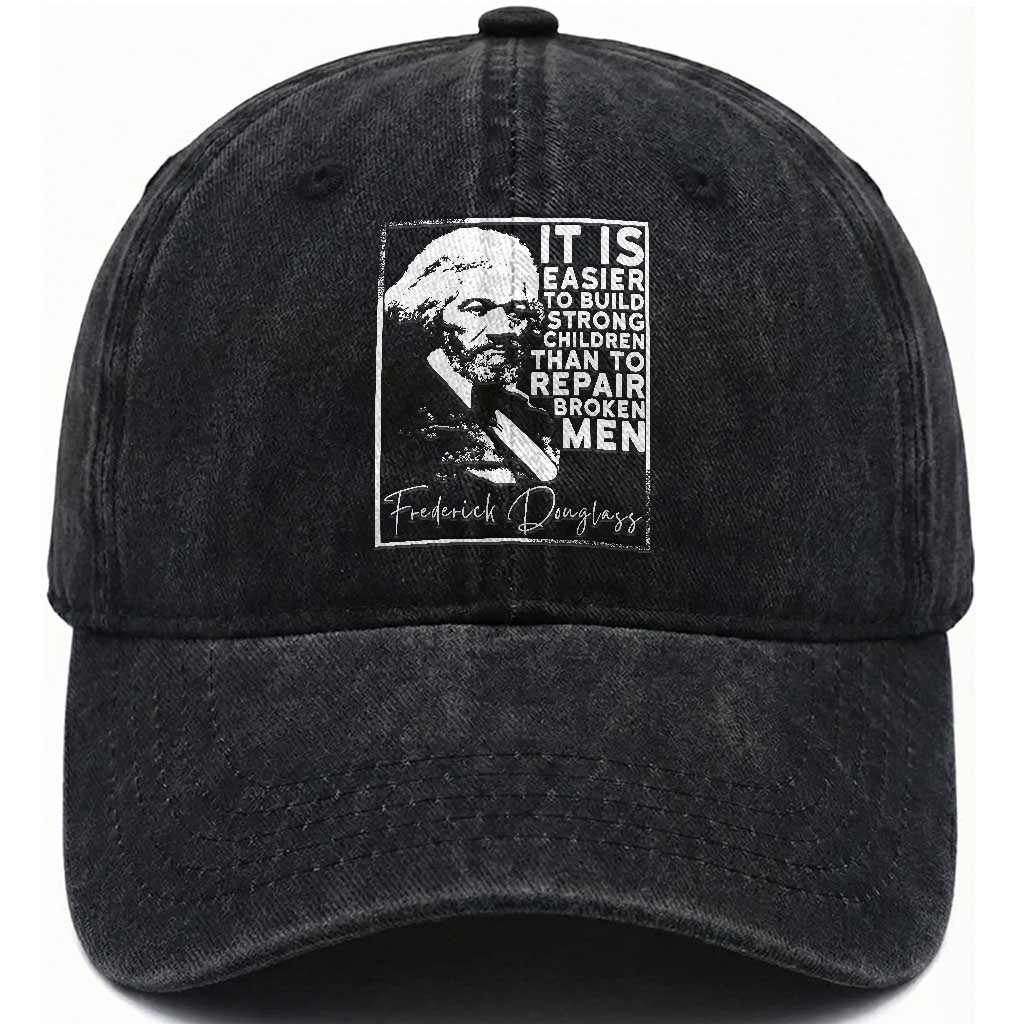 Frederick Douglass Quote Washed Cotton Baseball Cap Black History Month TS14 Washed Cap Universal Fit Black Print Your Wear