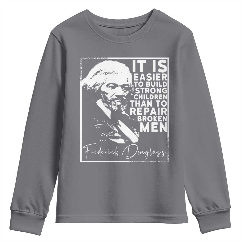 Frederick Douglass Quote Youth Sweatshirt Black History Month TS14 Charcoal Print Your Wear