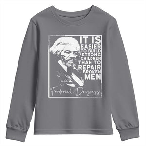 Frederick Douglass Quote Youth Sweatshirt Black History Month TS14 Charcoal Print Your Wear