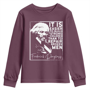 Frederick Douglass Quote Youth Sweatshirt Black History Month TS14 Maroon Print Your Wear