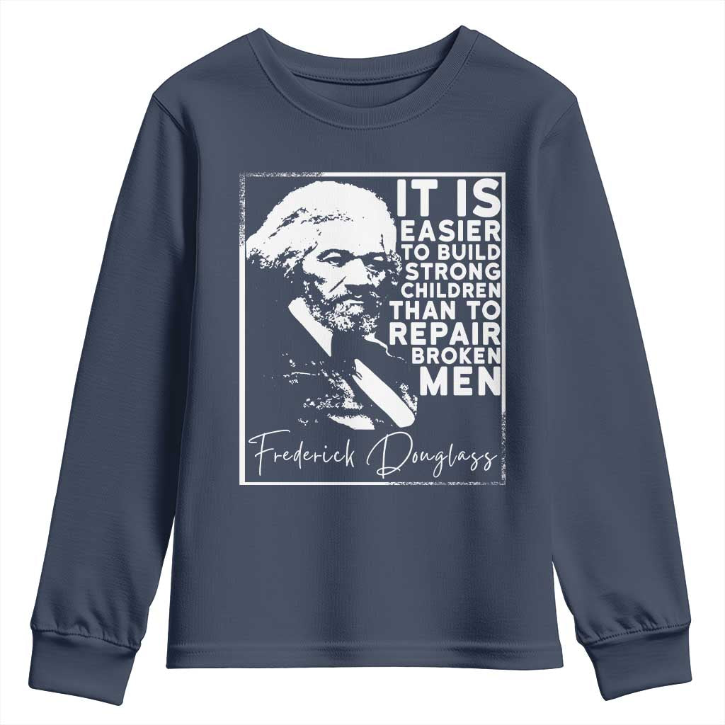 Frederick Douglass Quote Youth Sweatshirt Black History Month TS14 Navy Print Your Wear