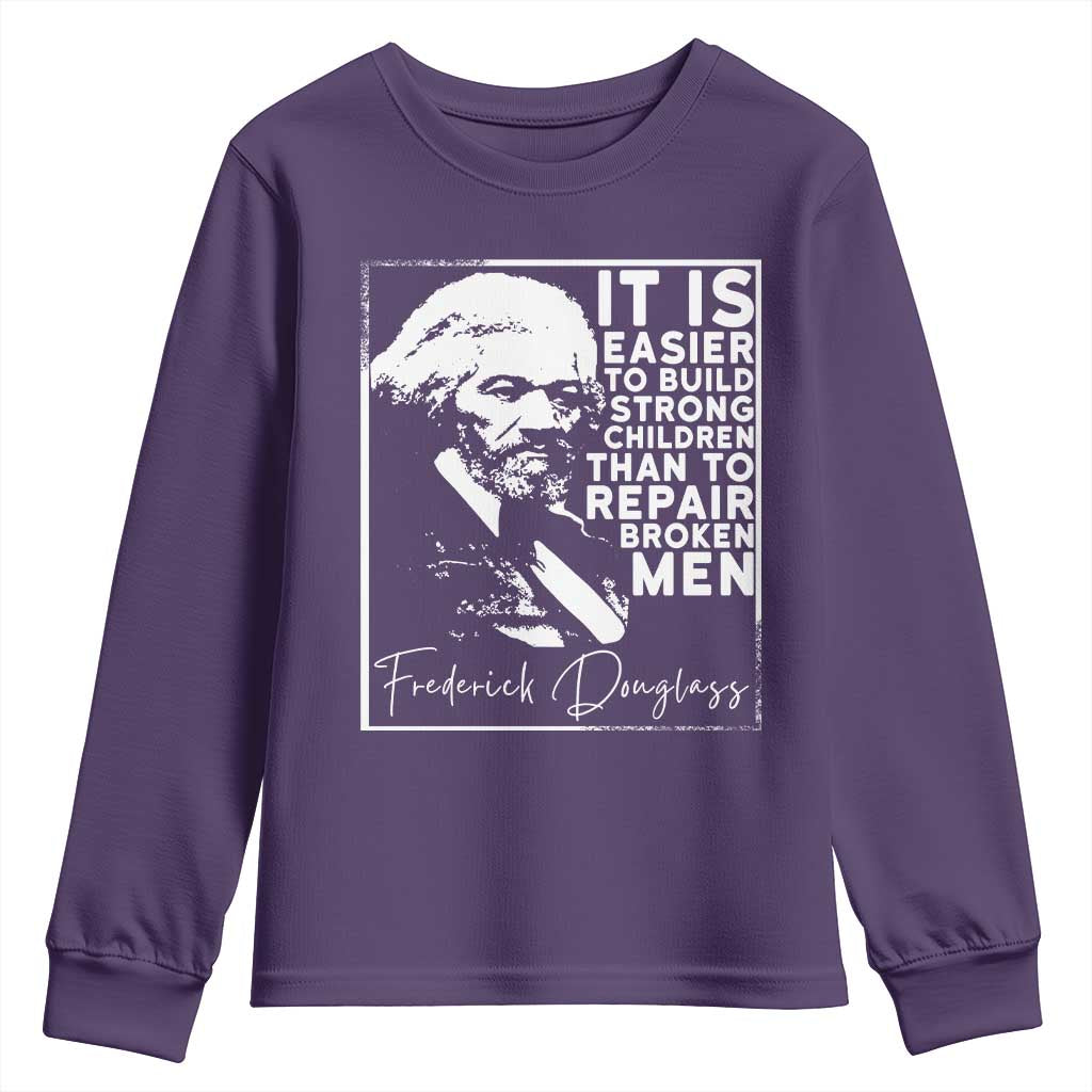 Frederick Douglass Quote Youth Sweatshirt Black History Month TS14 Purple Print Your Wear