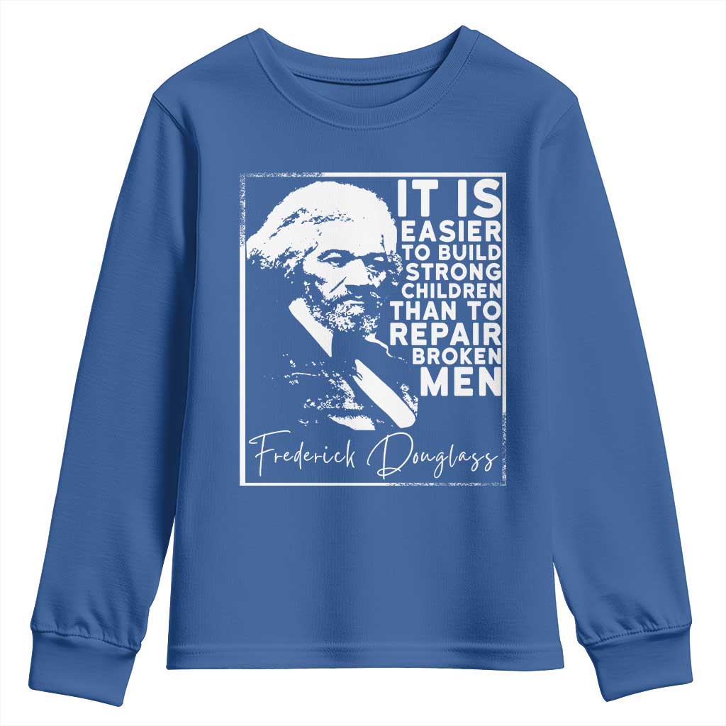 Frederick Douglass Quote Youth Sweatshirt Black History Month TS14 Royal Blue Print Your Wear