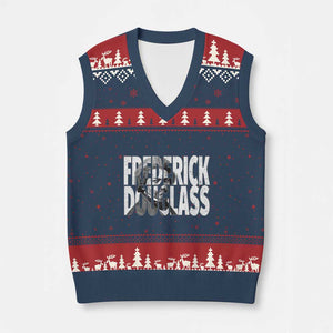 Frederick Douglass V-Neck Knit Sweater Vest Black History Month TS14 Navy Red Print Your Wear