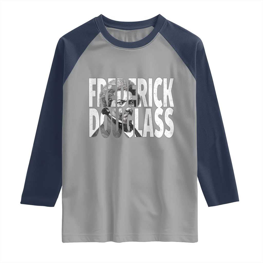 Frederick Douglass Raglan Shirt Black History Month TS14 Sport Gray Navy Print Your Wear