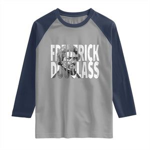 Frederick Douglass Raglan Shirt Black History Month TS14 Sport Gray Navy Print Your Wear