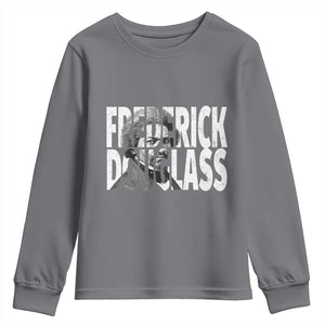 Frederick Douglass Youth Sweatshirt Black History Month TS14 Charcoal Print Your Wear
