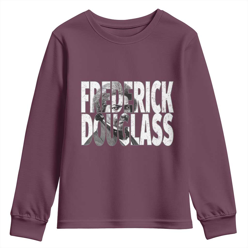 Frederick Douglass Youth Sweatshirt Black History Month TS14 Maroon Print Your Wear