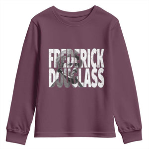 Frederick Douglass Youth Sweatshirt Black History Month TS14 Maroon Print Your Wear