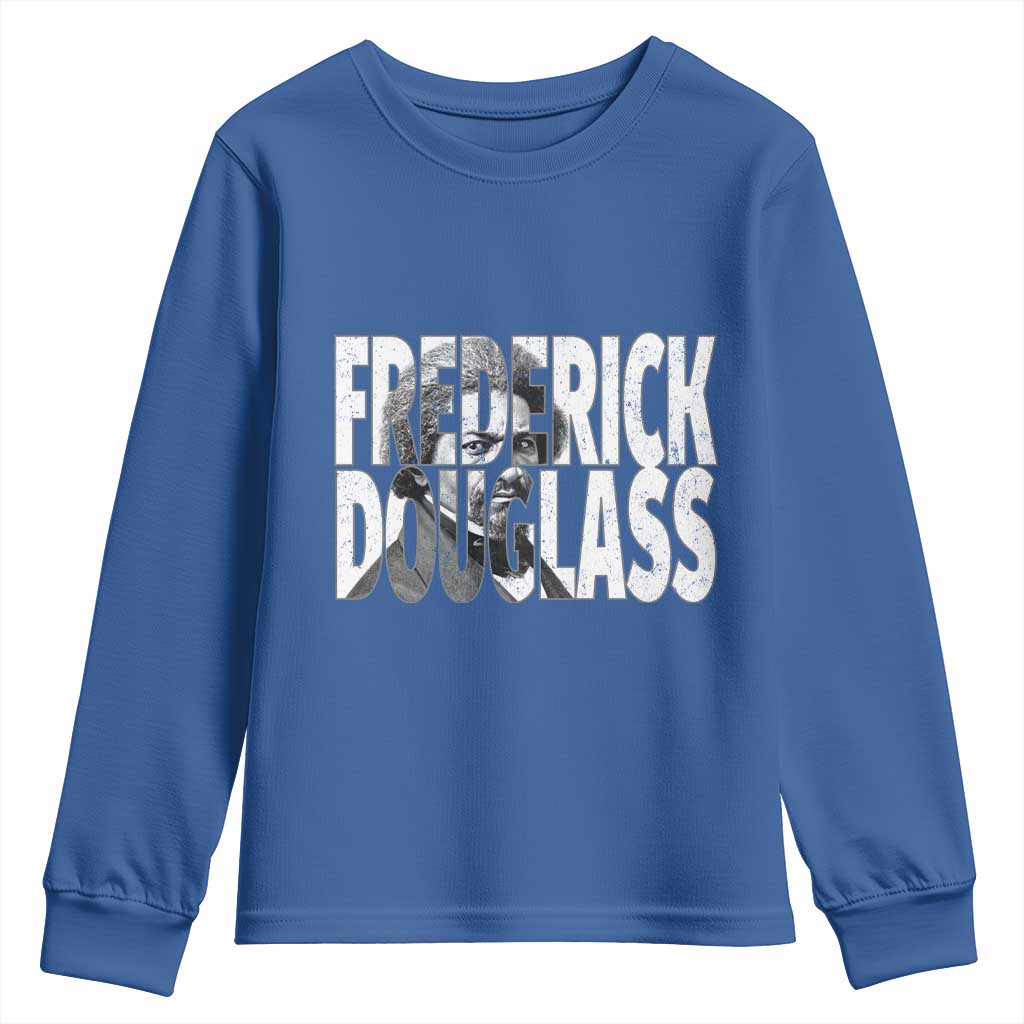 Frederick Douglass Youth Sweatshirt Black History Month TS14 Royal Blue Print Your Wear