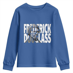 Frederick Douglass Youth Sweatshirt Black History Month TS14 Royal Blue Print Your Wear
