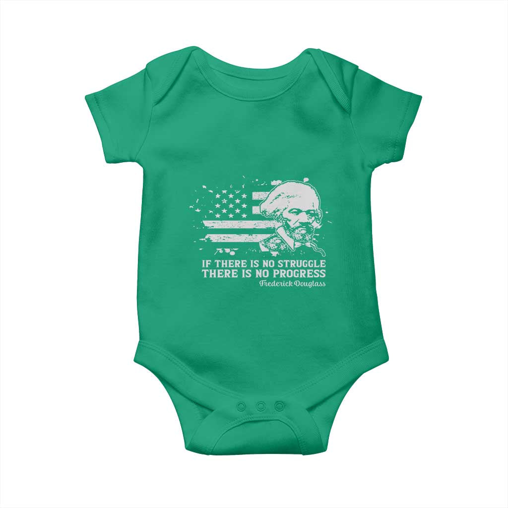 Frederick Douglass Quote Baby Onesie Is There Is No Struggle There Is No Progress TS14 Irish Green Print Your Wear