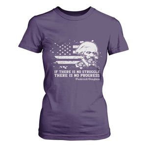 Frederick Douglass Quote T Shirt For Women Is There Is No Struggle There Is No Progress TS14 Purple Print Your Wear
