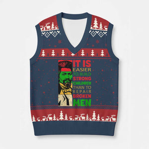 Frederick Douglass Pride Quote V-Neck Knit Sweater Vest Black History Month TS14 Navy Red Print Your Wear