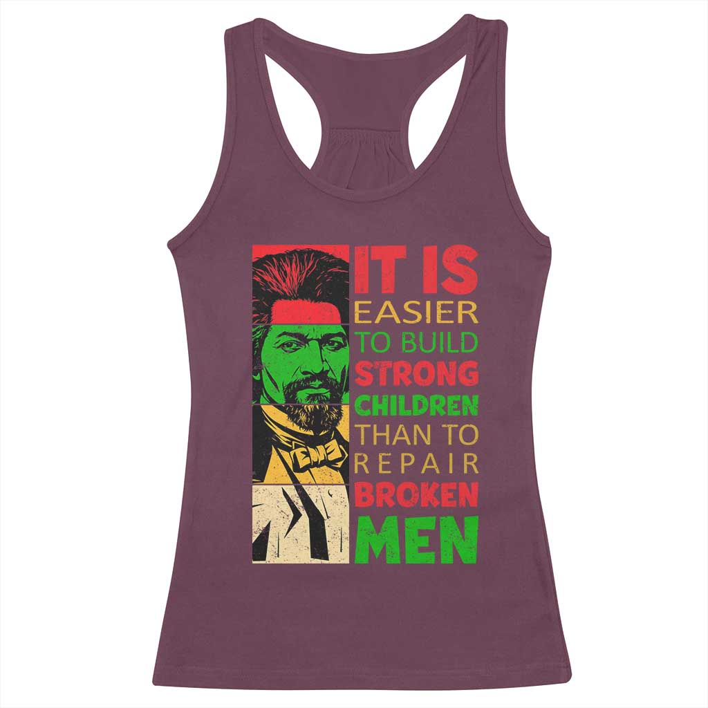 Frederick Douglass Pride Quote Racerback Tank Top Black History Month TS14 Maroon Print Your Wear
