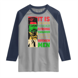 Frederick Douglass Pride Quote Raglan Shirt Black History Month TS14 Sport Gray Navy Print Your Wear