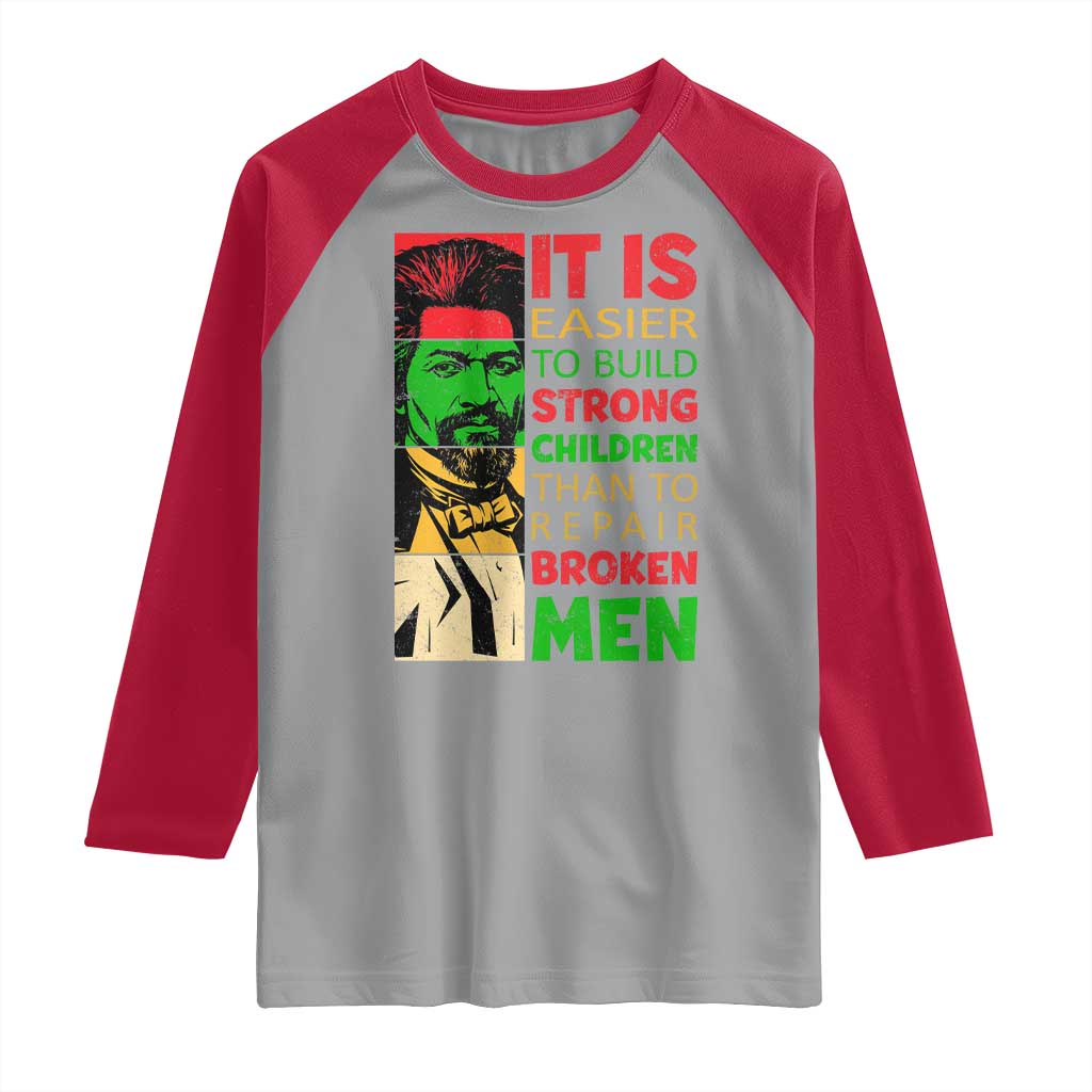 Frederick Douglass Pride Quote Raglan Shirt Black History Month TS14 Sport Gray Red Print Your Wear