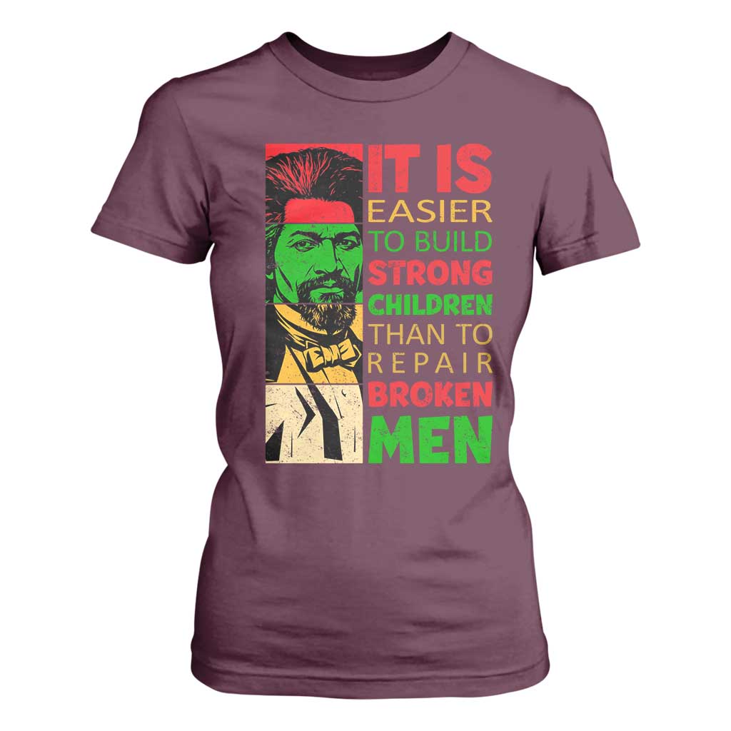 Frederick Douglass Pride Quote T Shirt For Women Black History Month TS14 Maroon Print Your Wear