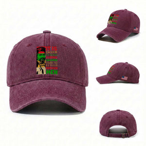 Frederick Douglass Pride Quote Washed Cotton Baseball Cap Black History Month TS14 Washed Cap Universal Fit Burgundy Print Your Wear