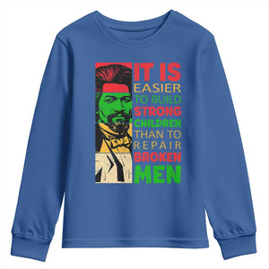Frederick Douglass Pride Quote Youth Sweatshirt Black History Month TS14 Royal Blue Print Your Wear