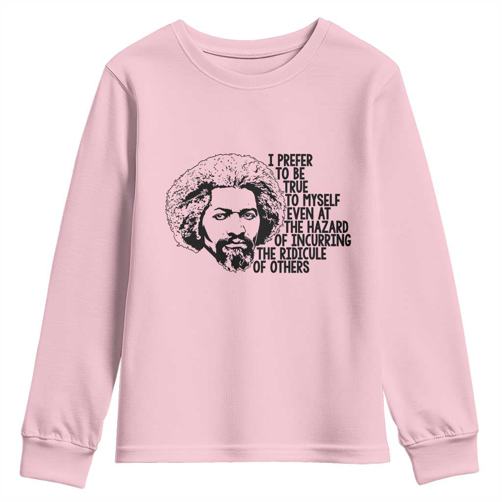 Frederick Douglass Pride Quote Youth Sweatshirt TS14 Light Pink Print Your Wear