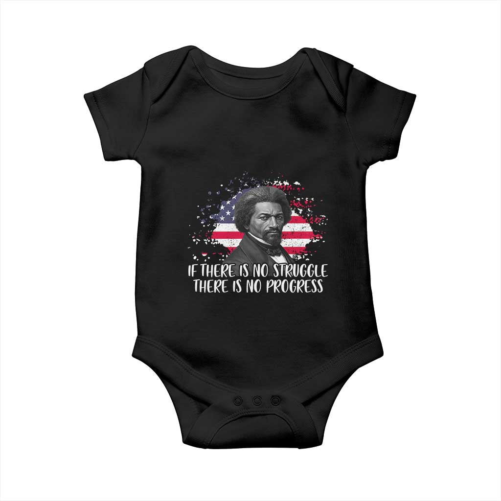 Frederick Douglass American Flag Baby Onesie Is There Is No Struggle There Is No Progress TS14 Black Print Your Wear