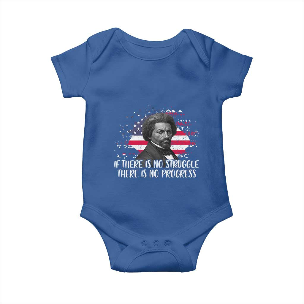 Frederick Douglass American Flag Baby Onesie Is There Is No Struggle There Is No Progress TS14 Royal Blue Print Your Wear