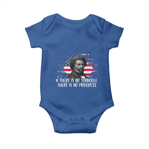 Frederick Douglass American Flag Baby Onesie Is There Is No Struggle There Is No Progress TS14 Royal Blue Print Your Wear