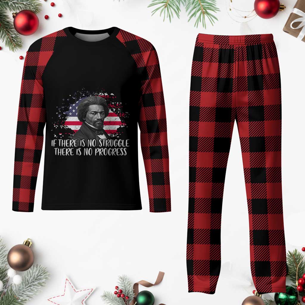 Frederick Douglass American Flag Plaid Pajama Set Is There Is No Struggle There Is No Progress TS14 Buffalo Plaid Print Your Wear