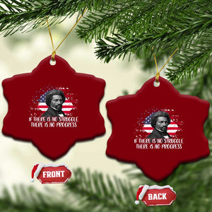 Frederick Douglass American Flag Ceramic Ornament Is There Is No Struggle There Is No Progress TS14 Print Your Wear