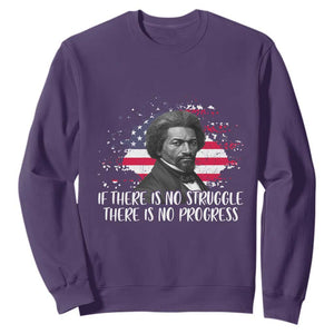 Frederick Douglass American Flag Sweatshirt Is There Is No Struggle There Is No Progress TS14 Purple Print Your Wear