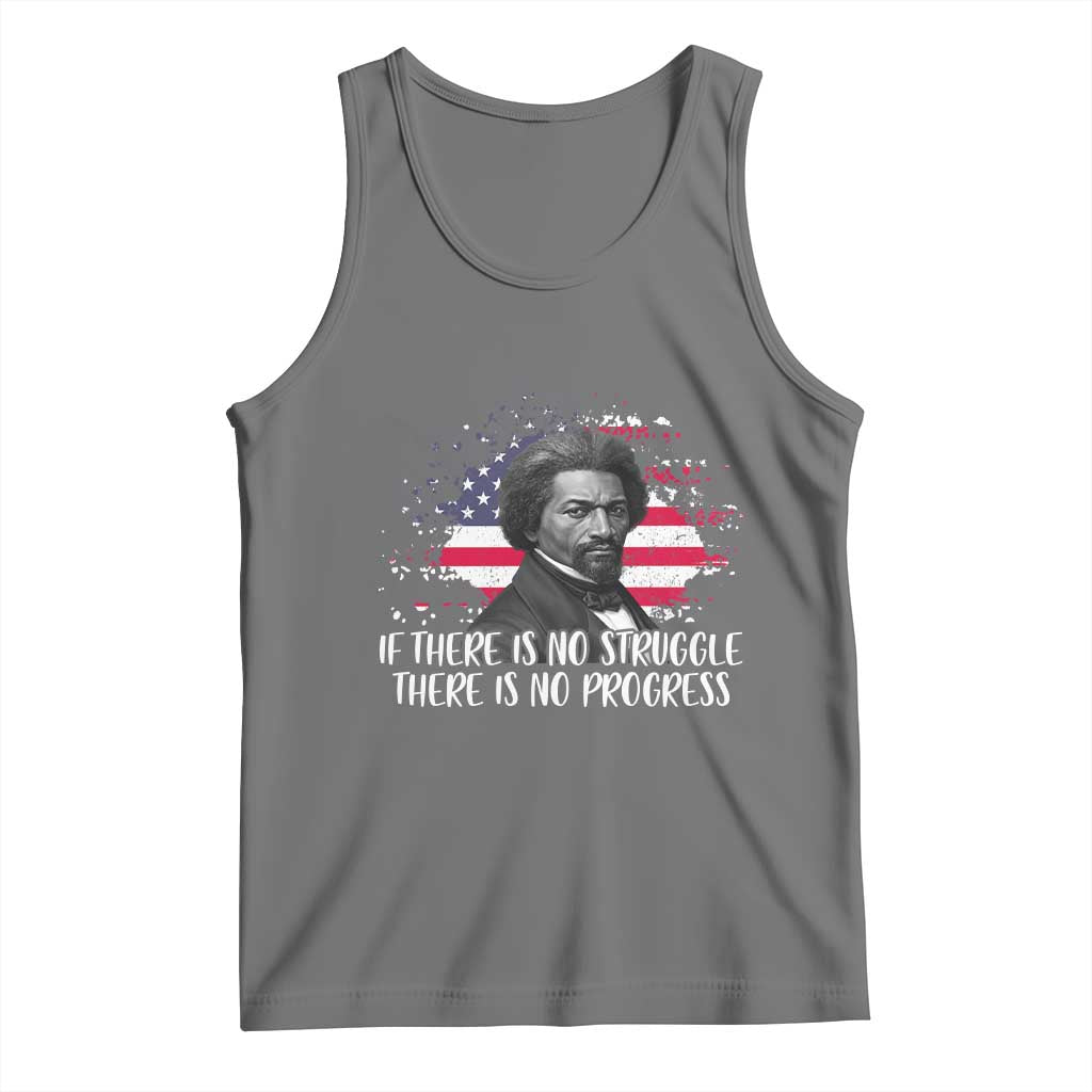 Frederick Douglass American Flag Tank Top Is There Is No Struggle There Is No Progress TS14 Black Heather Print Your Wear