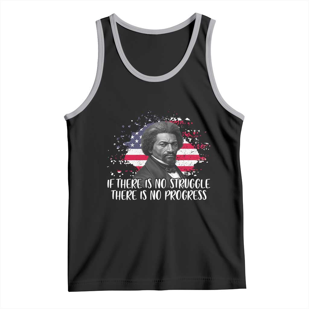 Frederick Douglass American Flag Tank Top Is There Is No Struggle There Is No Progress TS14 Black Athletic Heather Print Your Wear