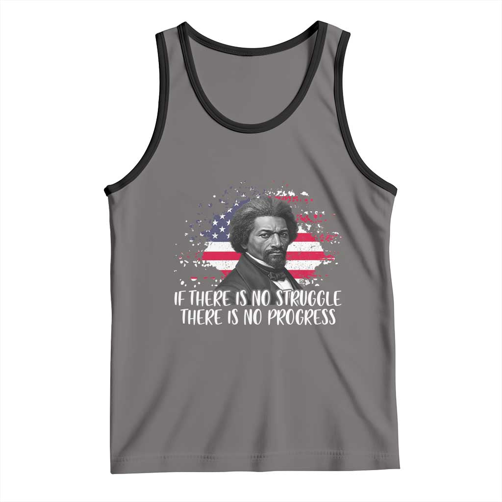 Frederick Douglass American Flag Tank Top Is There Is No Struggle There Is No Progress TS14 Deep Heather Black Print Your Wear