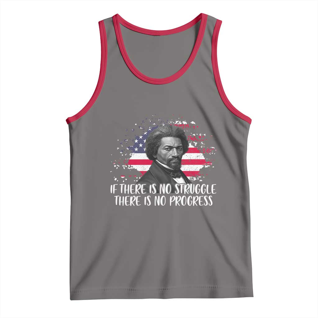 Frederick Douglass American Flag Tank Top Is There Is No Struggle There Is No Progress TS14 Deep Heather Red Print Your Wear