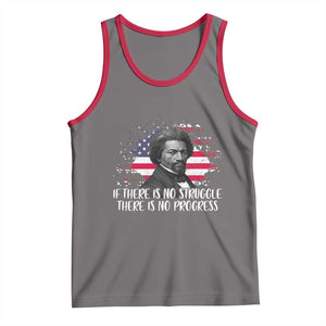 Frederick Douglass American Flag Tank Top Is There Is No Struggle There Is No Progress TS14 Deep Heather Red Print Your Wear