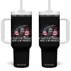 Frederick Douglass American Flag Tumbler With Handle Is There Is No Struggle There Is No Progress TS14 One Size: 40 oz Black Print Your Wear