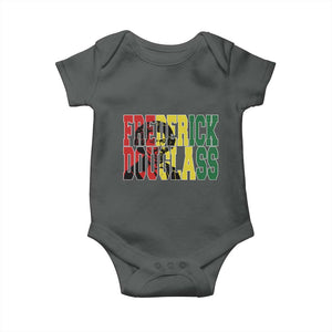Frederick Douglass Baby Onesie Pan African Flag Black History Month TS14 Dark Heather Print Your Wear