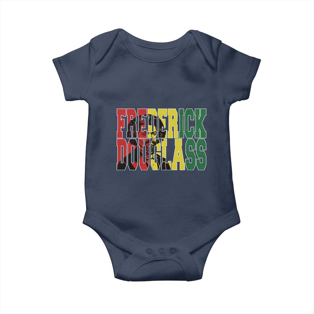 Frederick Douglass Baby Onesie Pan African Flag Black History Month TS14 Navy Print Your Wear