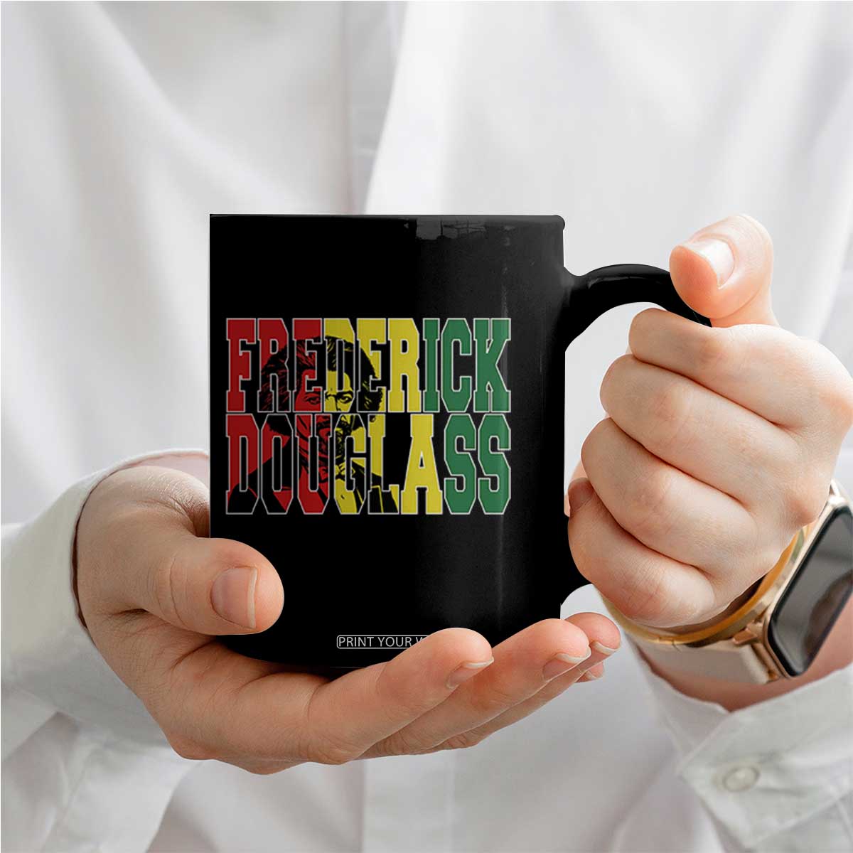 Frederick Douglass Coffee Mug Pan African Flag Black History Month TS14 Print Your Wear