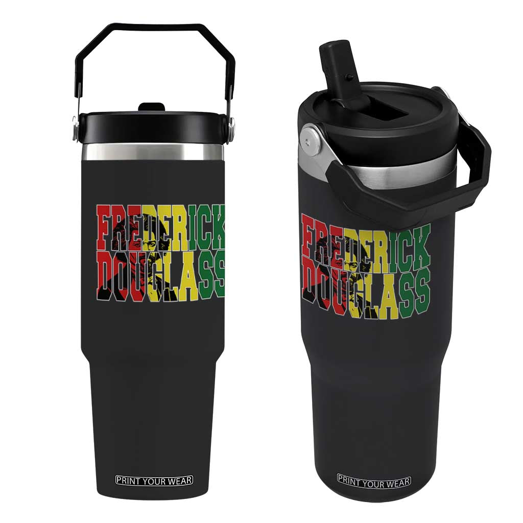 Frederick Douglass Flip Straw Tumbler Pan African Flag Black History Month TS14 One Size: 30 oz Black Print Your Wear