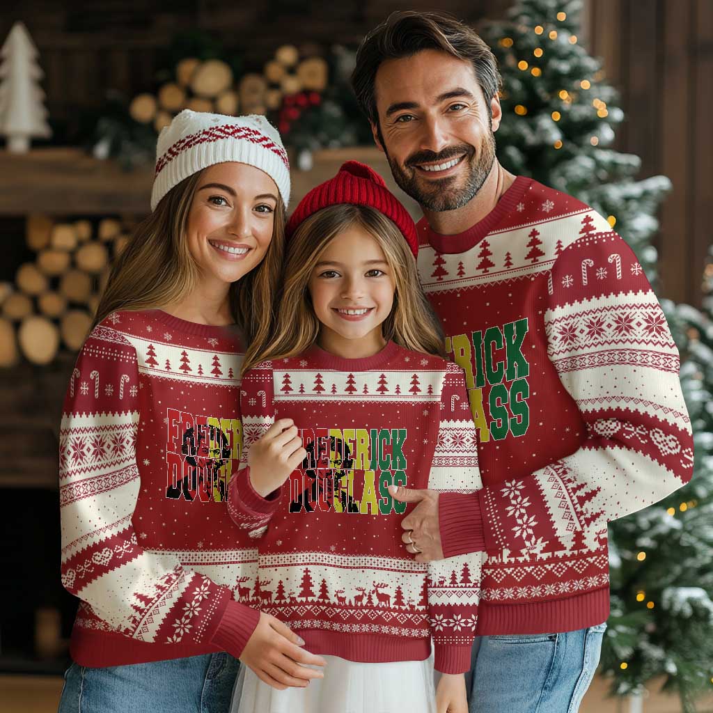 Frederick Douglass Ugly Christmas Sweater Pan African Flag Black History Month TS14 Red Beige Print Your Wear