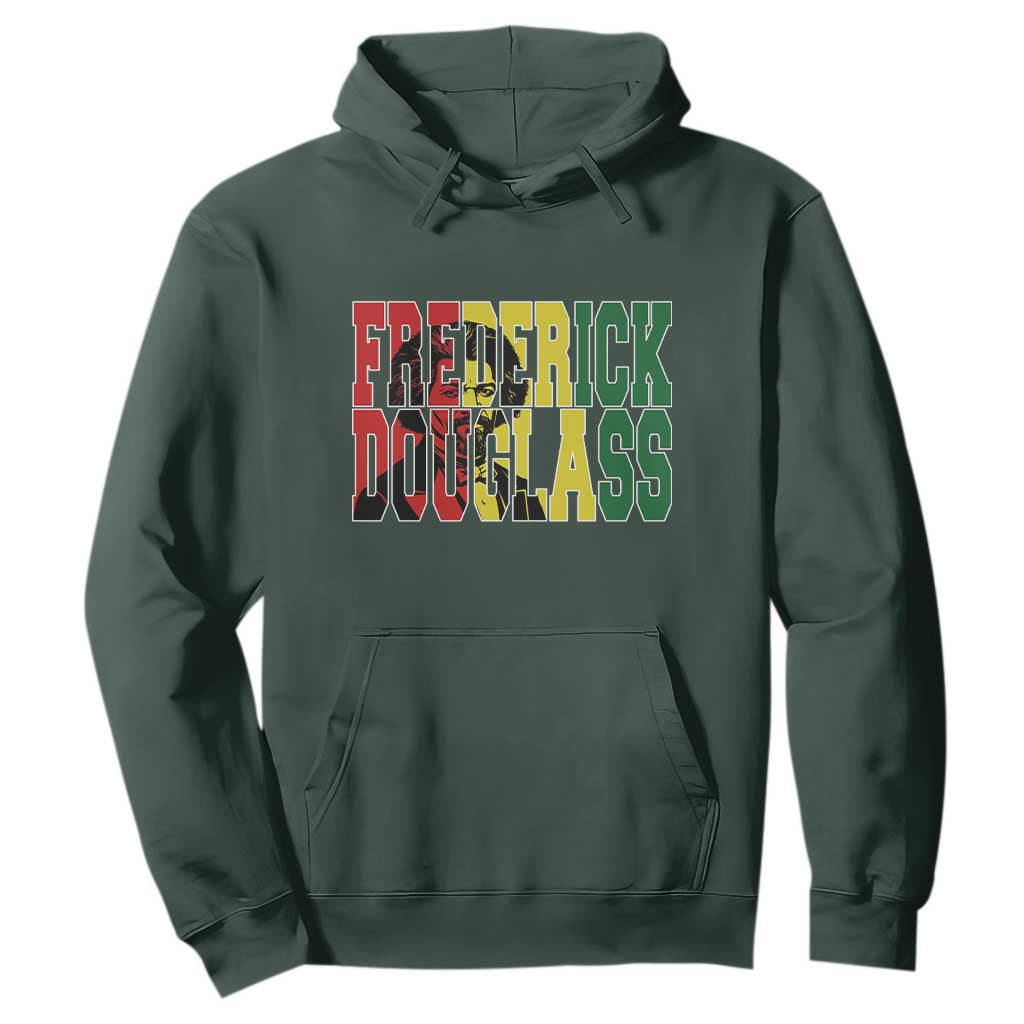 Frederick Douglass Hoodie Pan African Flag Black History Month TS14 Dark Forest Green Print Your Wear