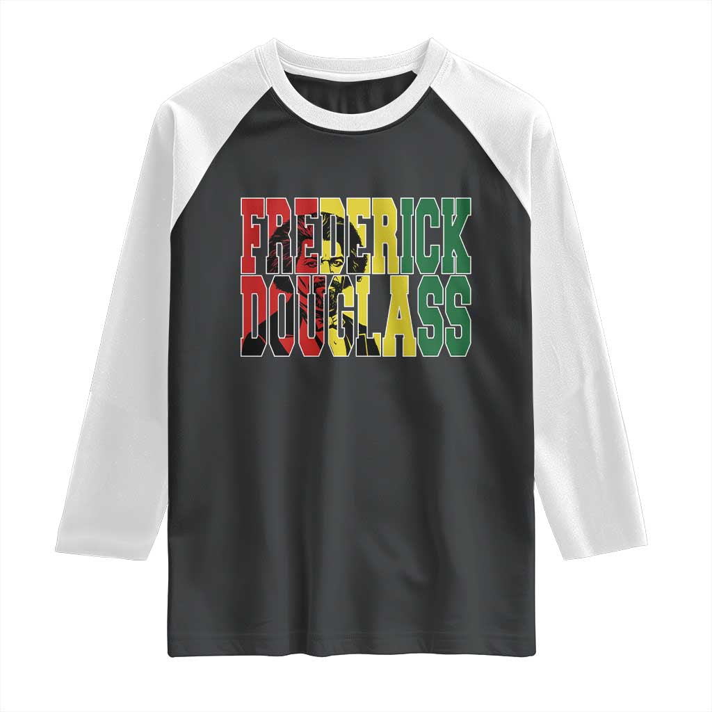 Frederick Douglass Raglan Shirt Pan African Flag Black History Month TS14 Black White Print Your Wear