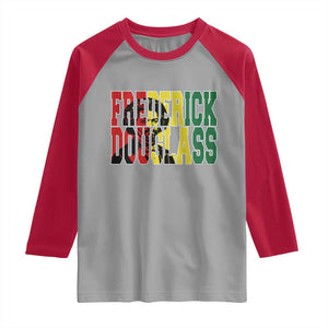Frederick Douglass Raglan Shirt Pan African Flag Black History Month TS14 Sport Gray Red Print Your Wear